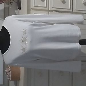 Karen Scott Festive White top with Stars